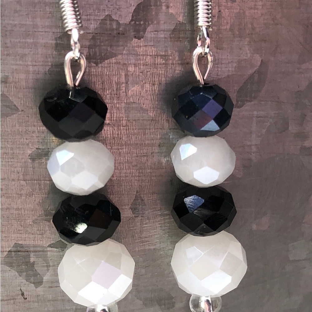 Handmade Black & White Earrings Women